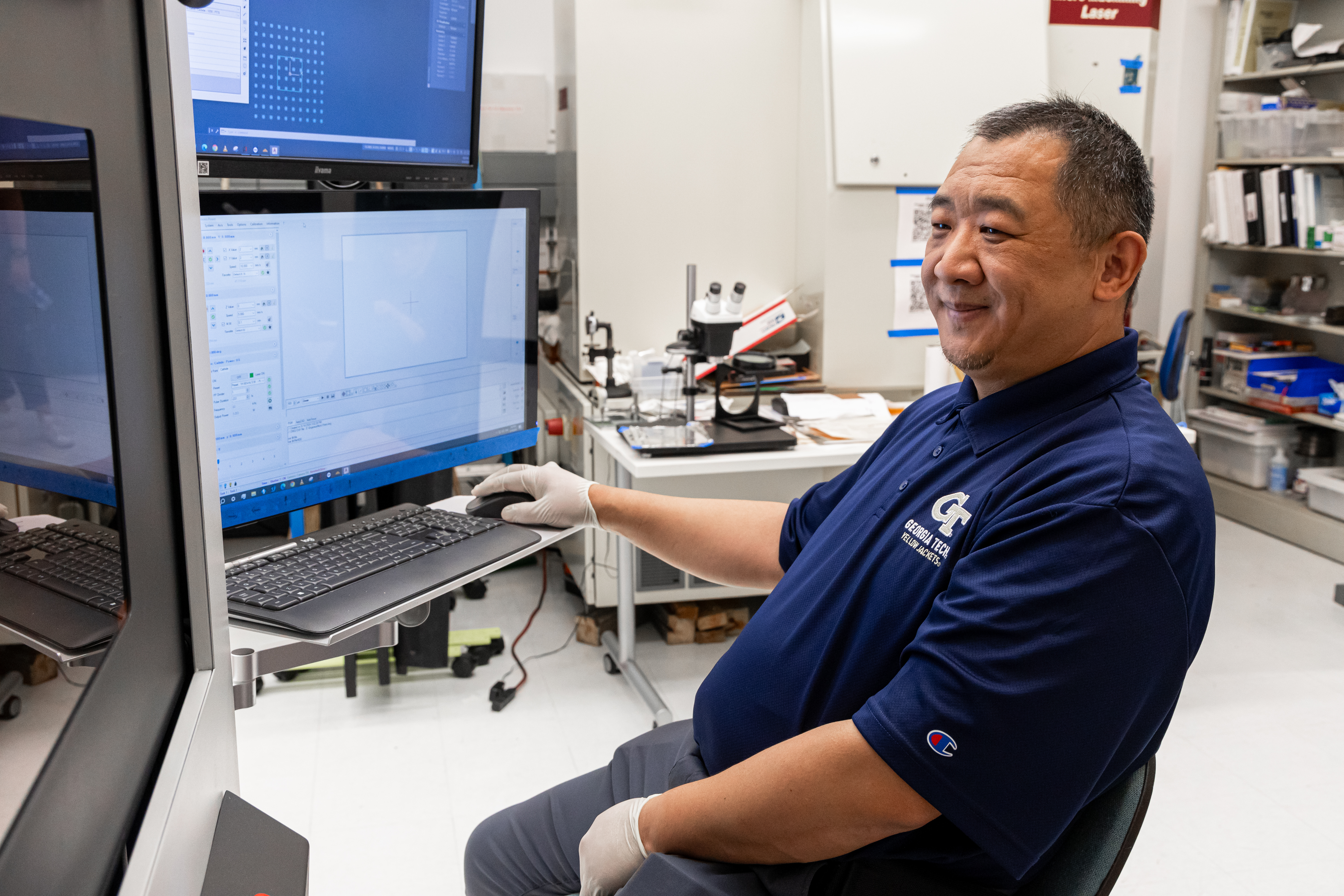 Senior Research Engineer Henry Su operates the Optec LSV Flex Femtosecond Laser​