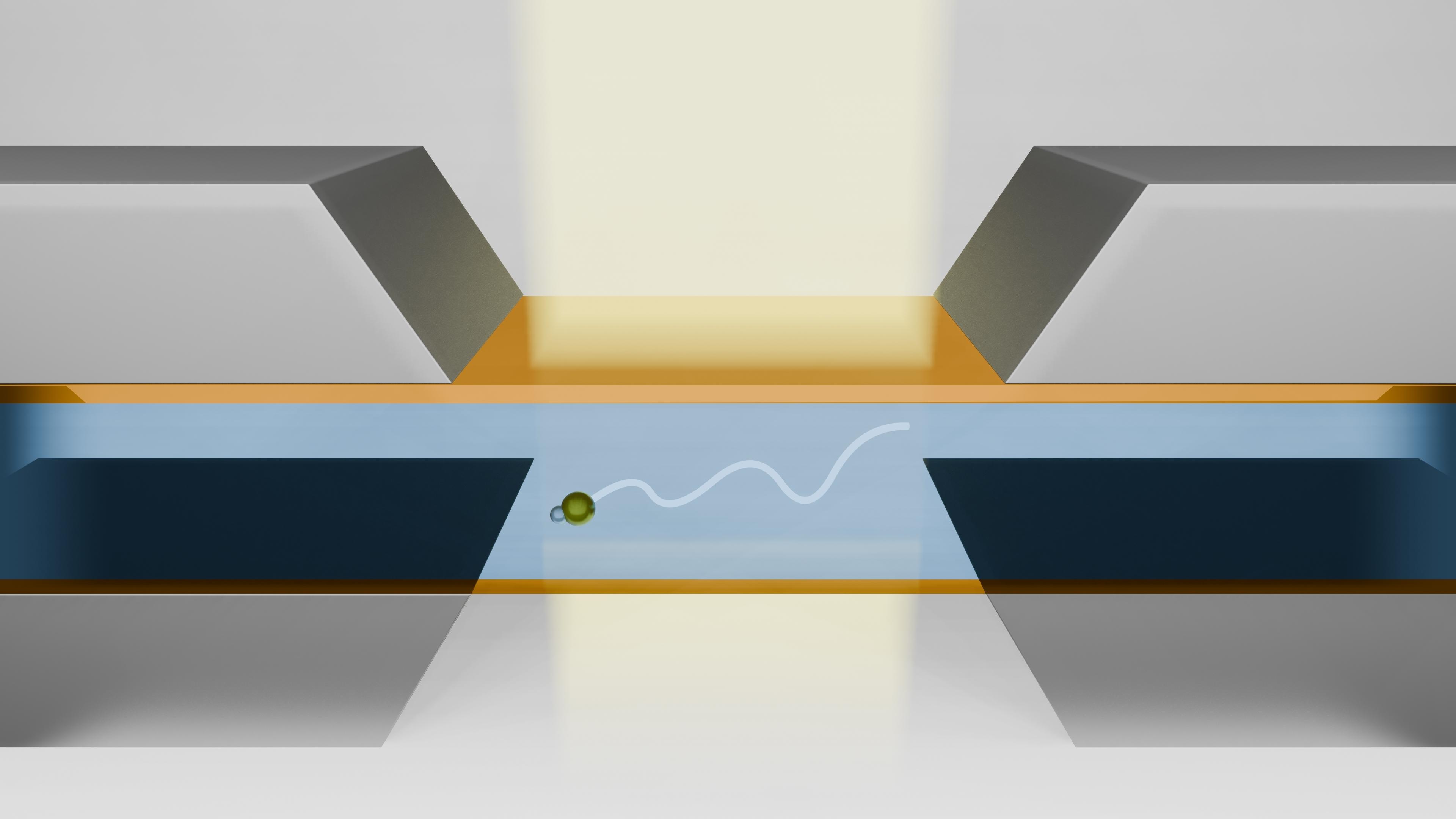 Illustration of nanoscale objects in water